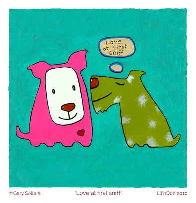 'LOVE AT FIRST SNIFF'      Signed LITHO PRINT  24" x 24.5" ( 60 x 62cm )