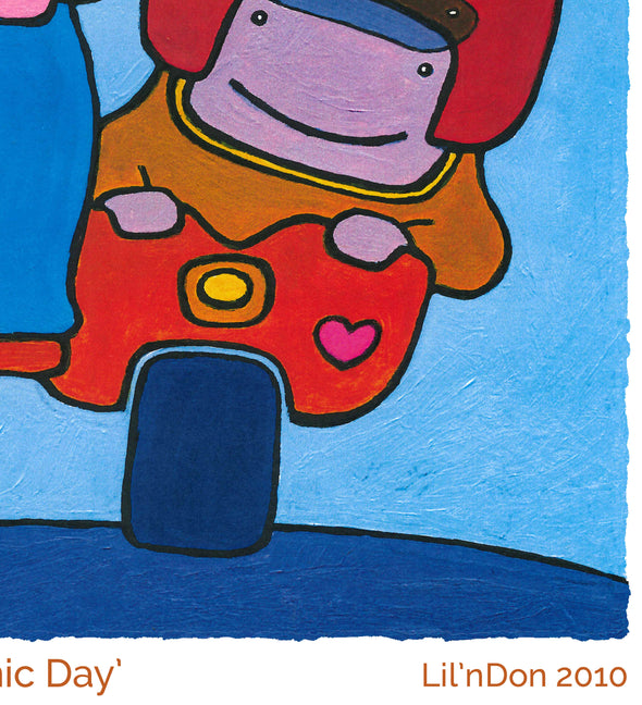 'PICNIC DAY'     Signed LITHO PRINT  24" x 24.5" (60 x 62cm)