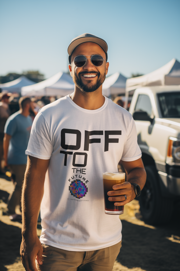 OFF TO THE FUTURE Unisex Organic Cotton T Shirt