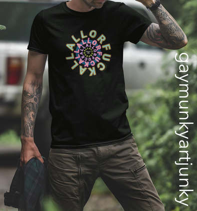 ALLORFUCKALL  LOGO Unisex Organic Cotton T Shirt . Gay Art Design.