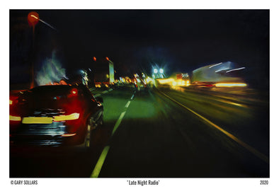 LATE NIGHT RADIO           Signed  LITHO PRINT