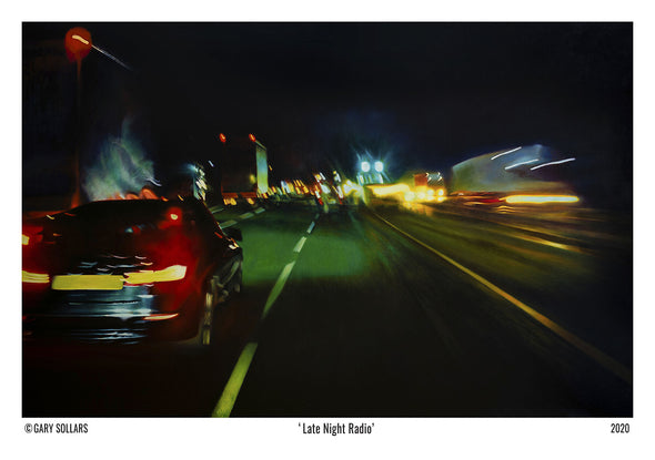 LATE NIGHT RADIO           Signed  LITHO PRINT