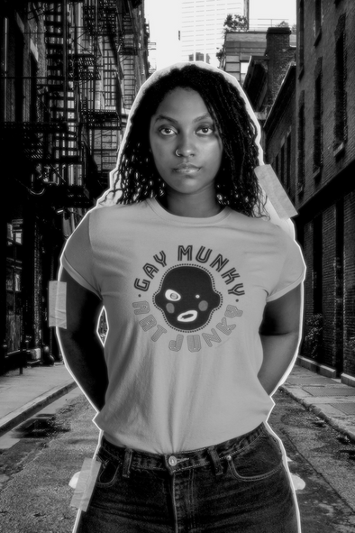 Unisex Organic Cotton T Shirt  GAY MUNKY black Logo