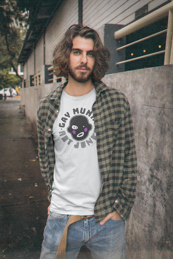 Unisex Organic Cotton T Shirt  GAY MUNKY black Logo