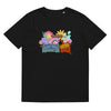 blackOrganic T shirt, cute cat design, romantic, words say JUST PURRRRRFECT.  