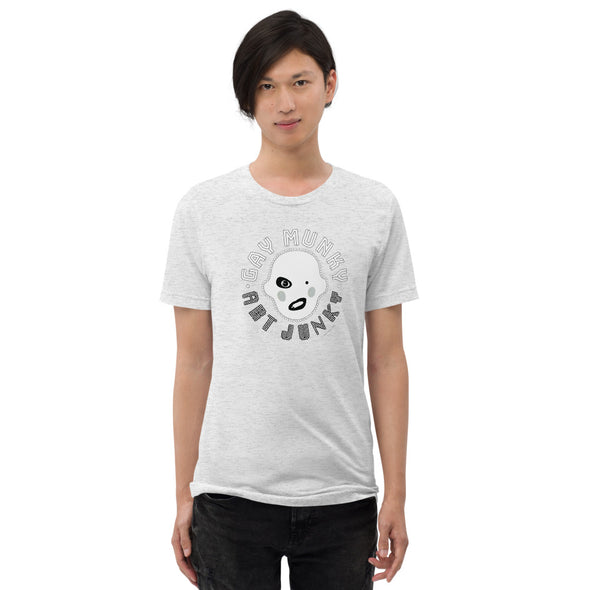 T Shirt  TRI BLEND  GAY MUNKY  white Logo
